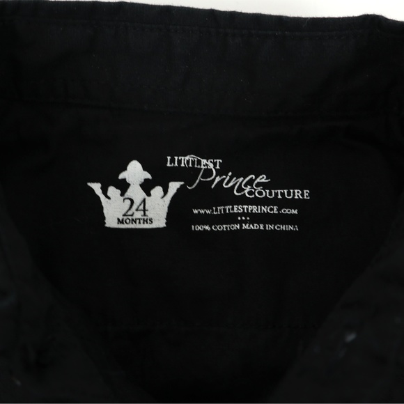 LITTLEST PRINCE button down onesie, boy’s 24M - Picture 4 of 4